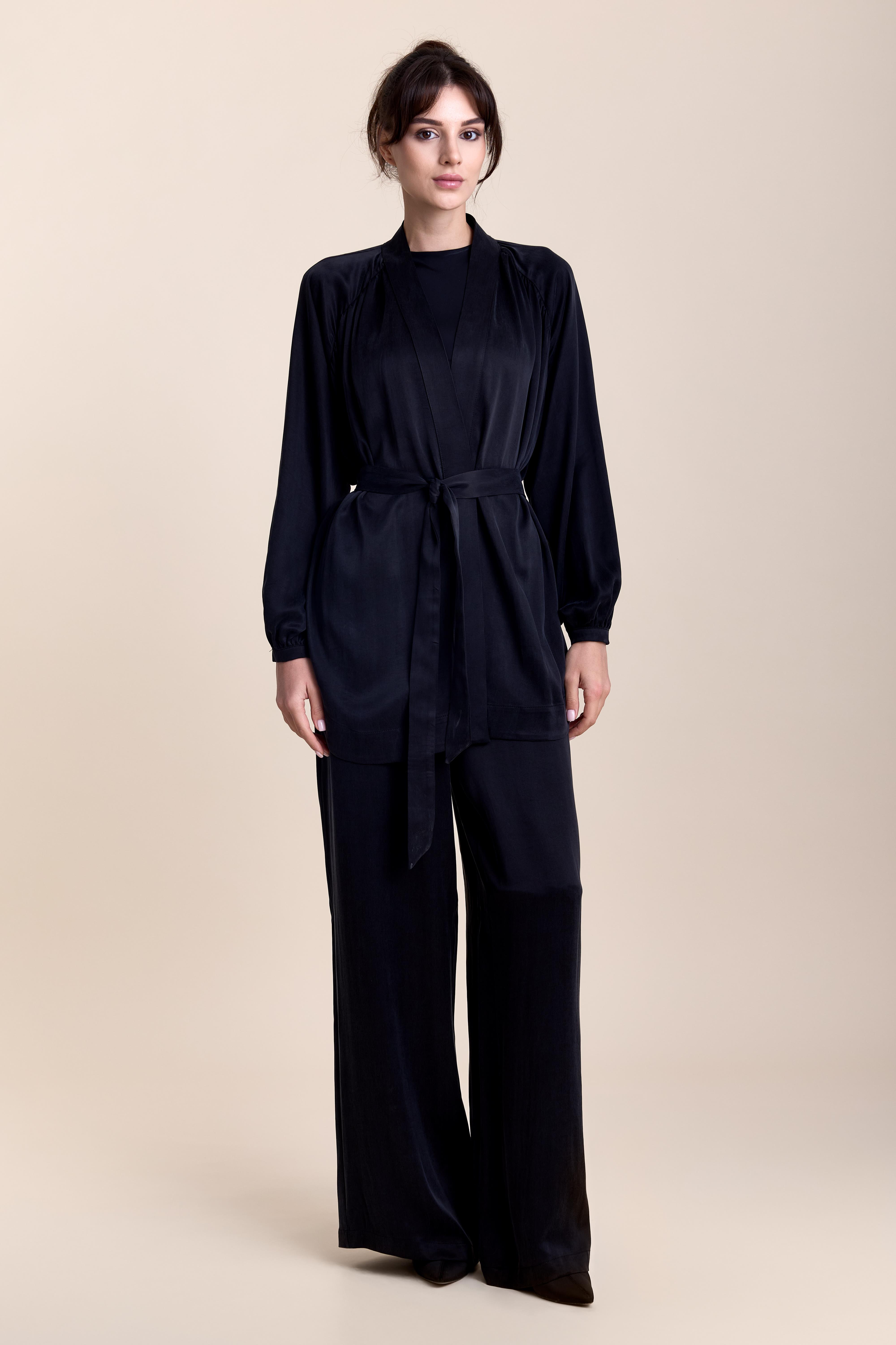 Siyah Vegan İpek Takım