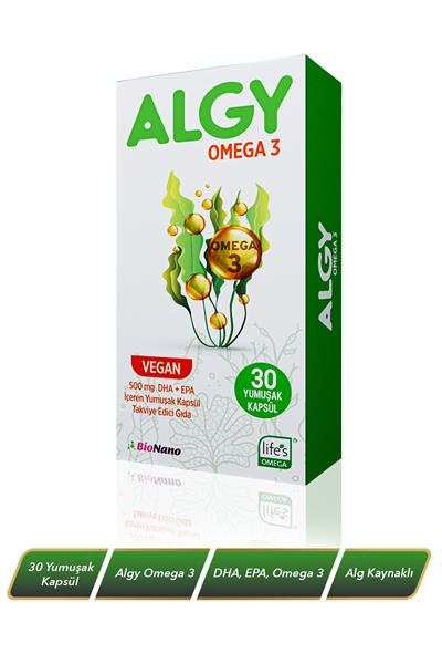 Algy Omega 3 Yüksek DHA | Epa | Alg Kaynaklı Bitkisel Vegan Omega 3