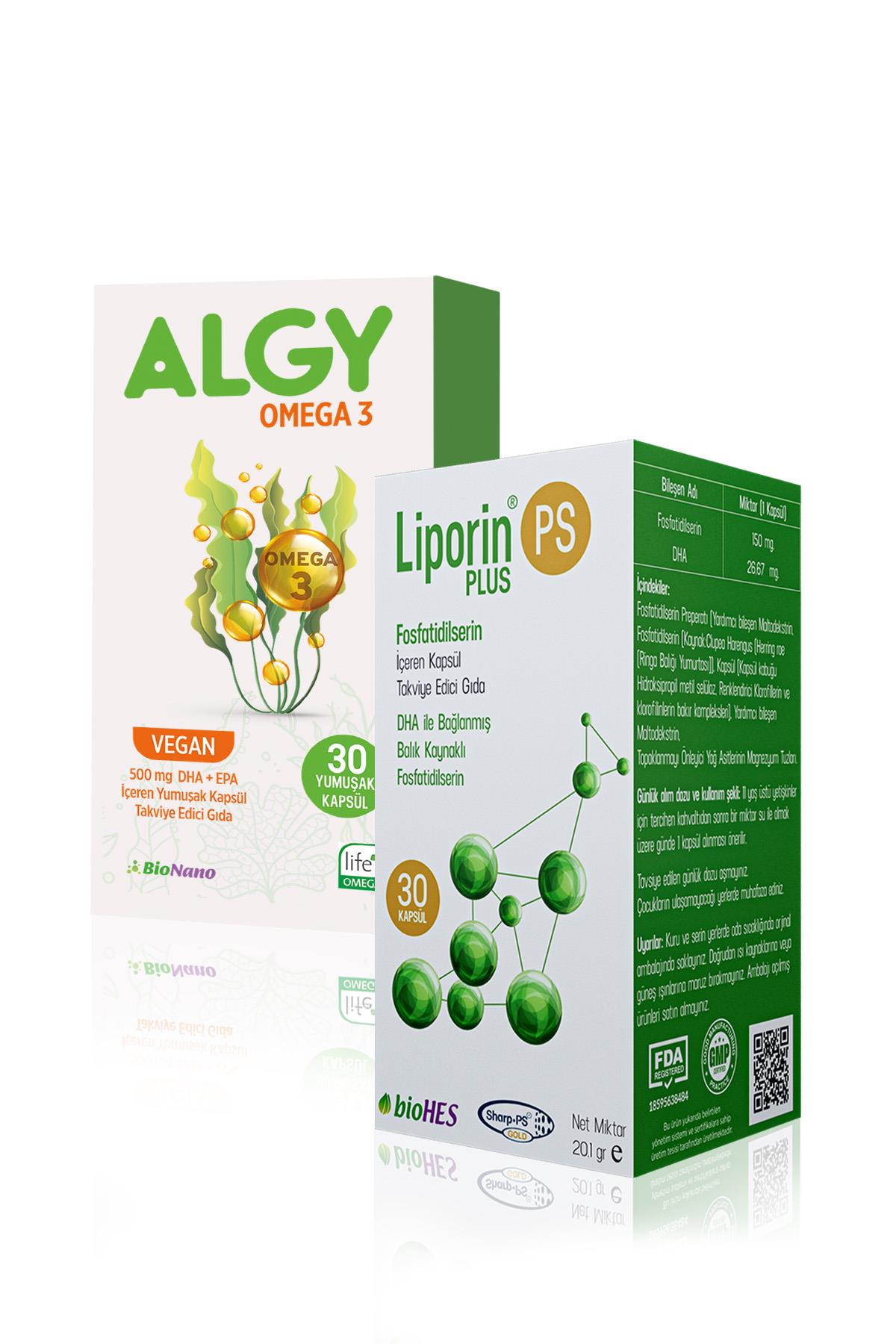 Algy Omega 3 (Yüksek DHA) & Liporin PS Plus