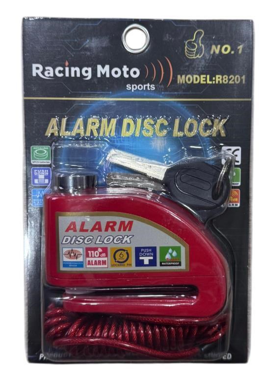 Disk Kilidi Kırmızı - Alarmlı - Hatırlatıcı Kablolu