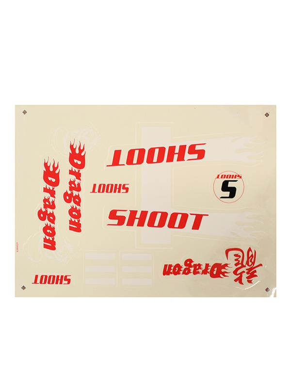 Etiket - 16/20, SHOOT DRAGON, KIRMIZI/BEYAZ