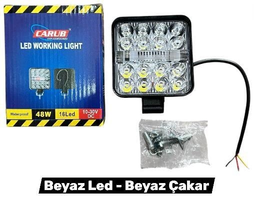 Mini lamba 10-30V Beyaz-Beyaz Çakarlı
