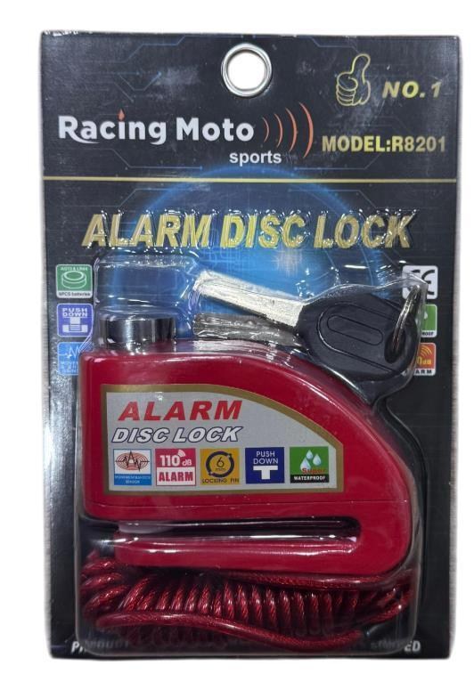 Disk Kilidi Kırmızı - Alarmlı - Hatırlatıcı Kablolu