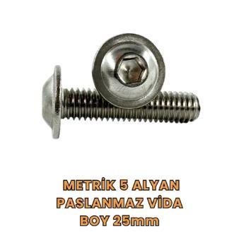 Metrik 5 Alyan Paslanmaz Vida Boy 25mm - 25'Lİ Paket