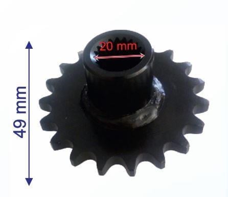 ÖN DİŞLİ ATV 19T - 428  İÇ 20 mm UZUNLUK 49 mm