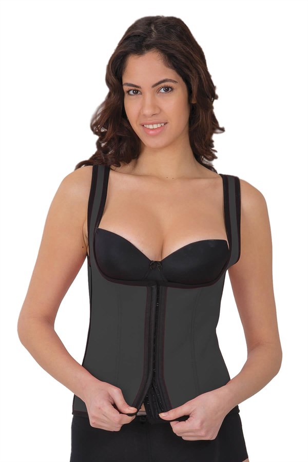 Arias Closet Gri MI 9173 Terletici Agraflı Göğsü Açık Atlet Korse