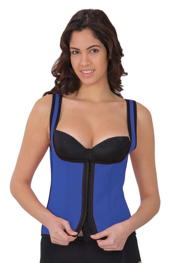 Arias Closet Mavi MI 9173 Terletici Agraflı Göğsü Açık Atlet Korse