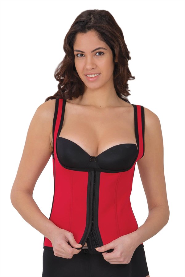 Arias Closet Kırmızı MI 9173 Terletici Agraflı Göğsü Açık Atlet Korse