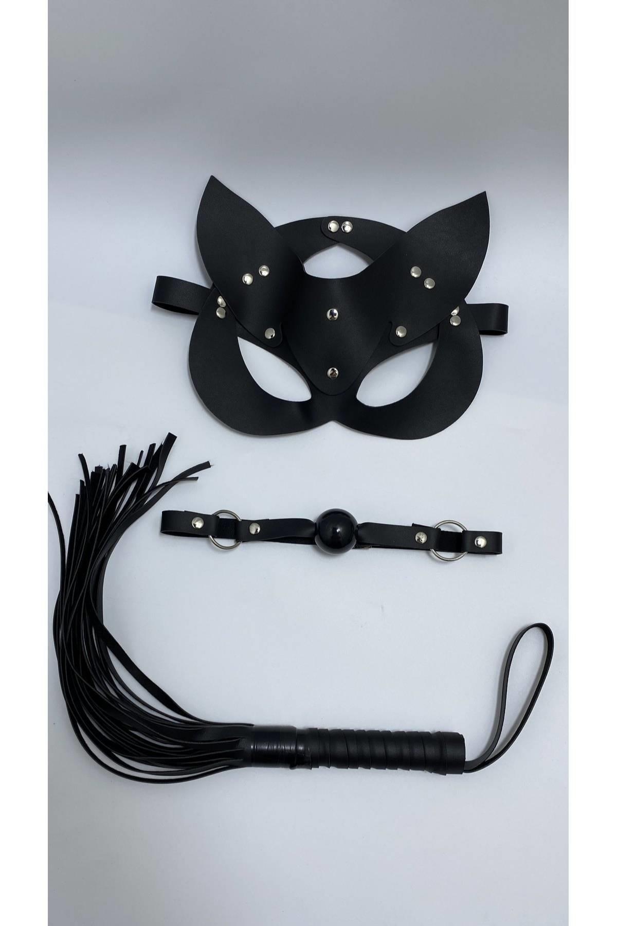 Aria's Closet Siyah Maske Ağız Topu,3'Lü Set
