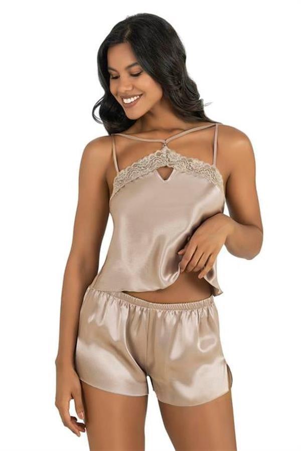 Arias Closet Taş Saten Şort Takımı