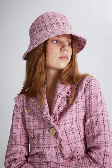 Markano Tweed Bucket Şapka Pembe