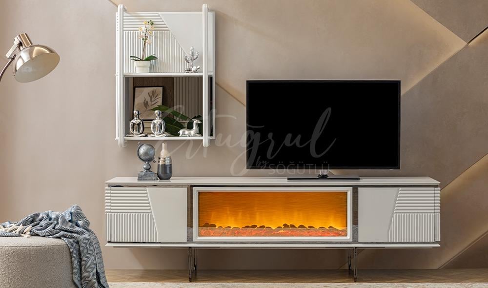 KRİSTAL ŞÖMİNELİ TV ÜNİTESİ