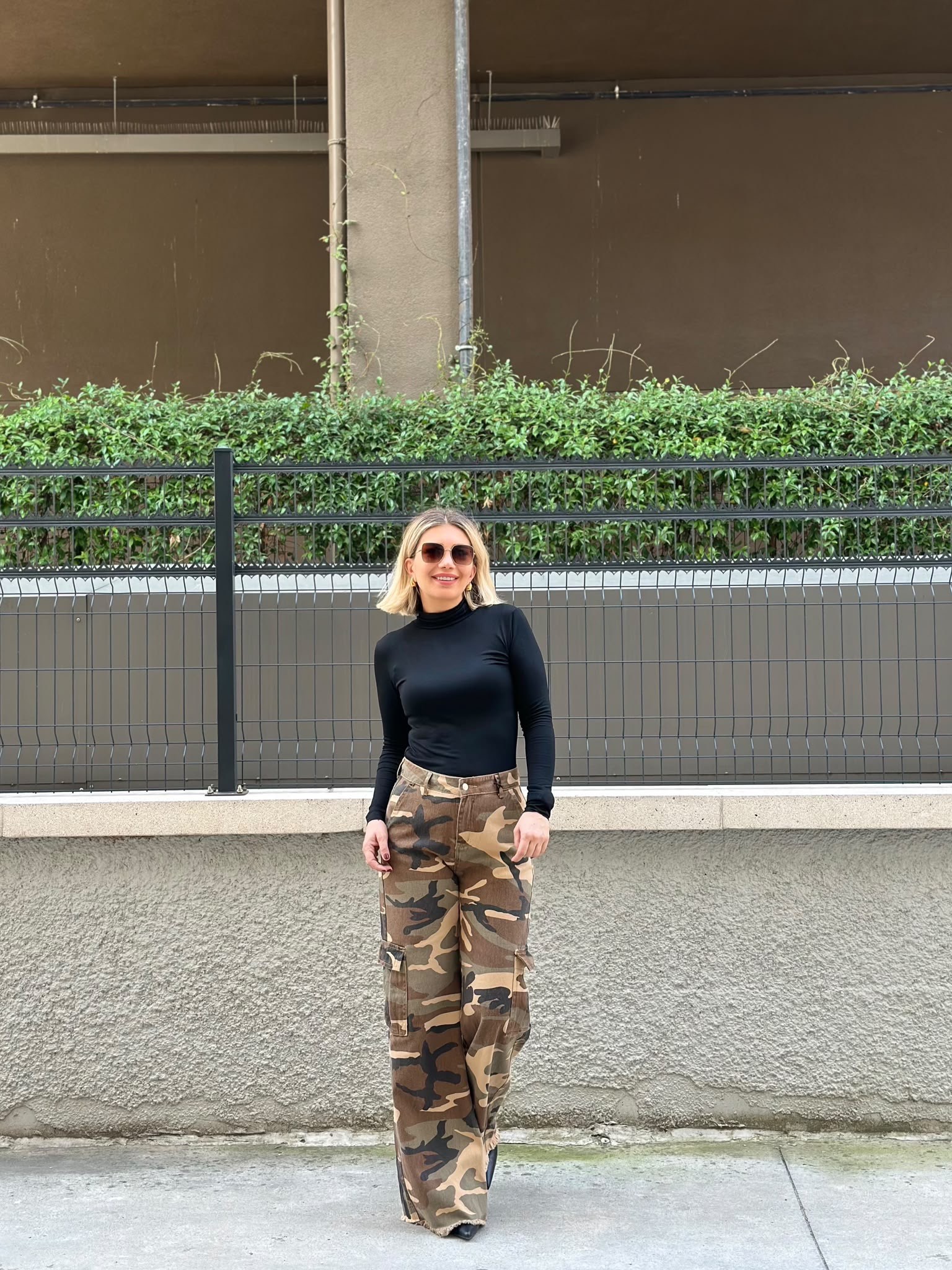 Kamuflaj Palazzo Fit Denim