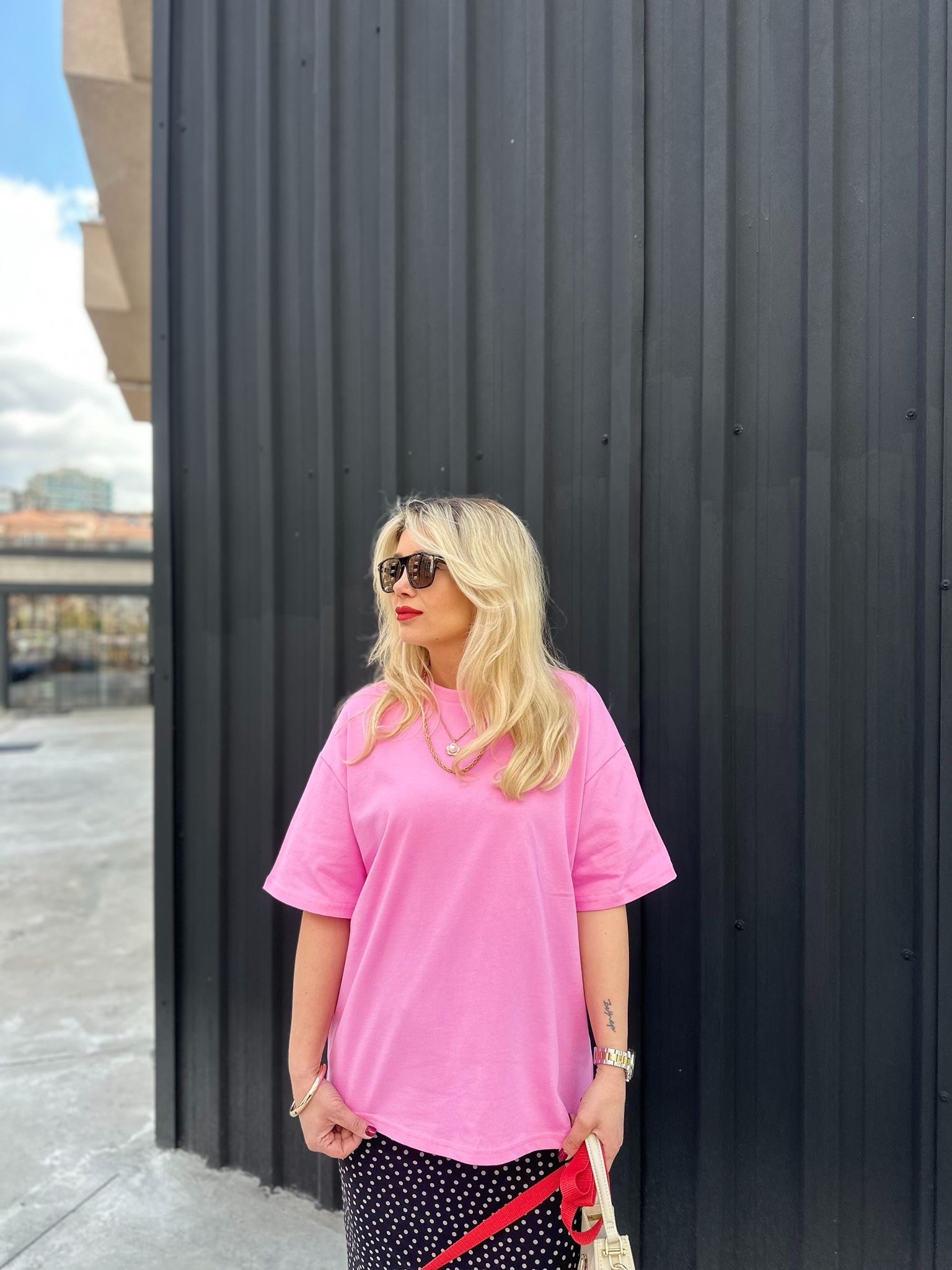 Pembe Uzun Tshirt