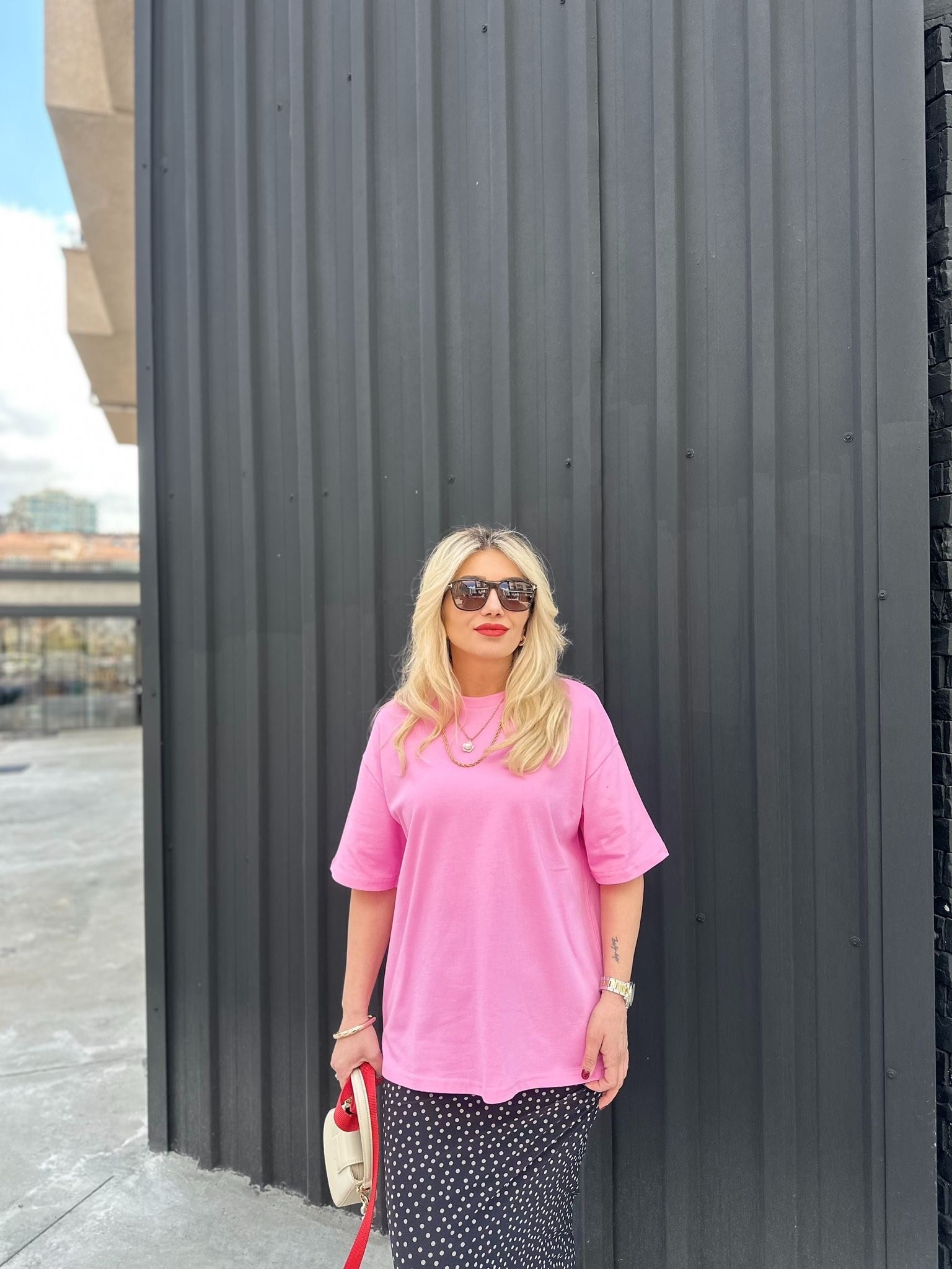 Pembe Uzun Tshirt