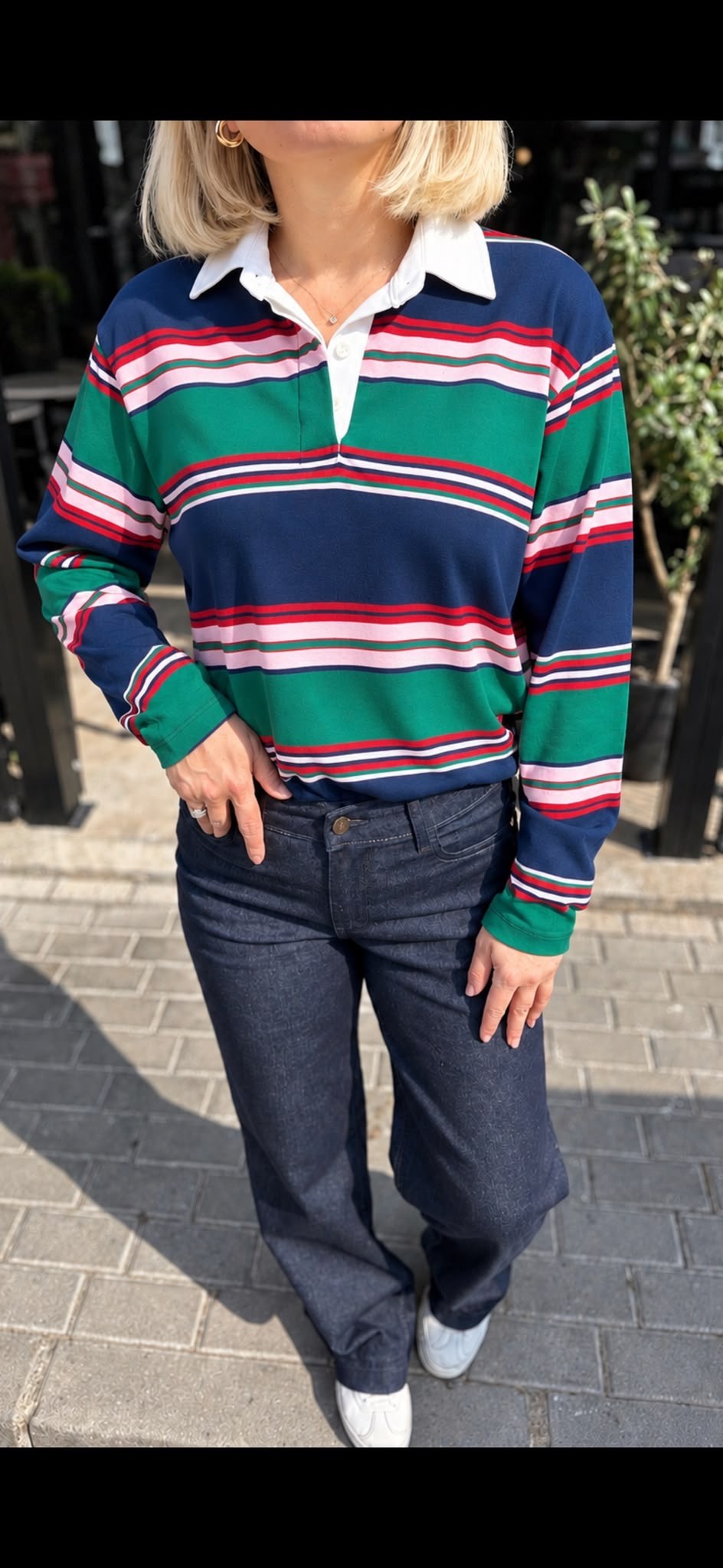 Polo Yaka Çizgili Body
