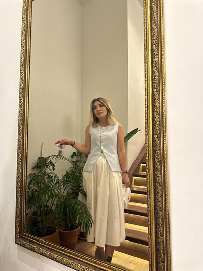 Beyaz Kloş Etek
