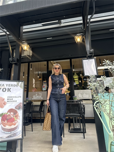 Denim Yelekli Takım