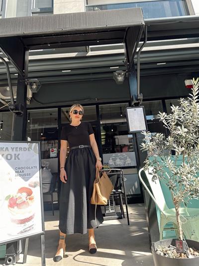 Kemer Detaylı Paraşüt Elbise