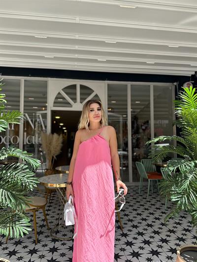 Pembe Tek Kol Elbise