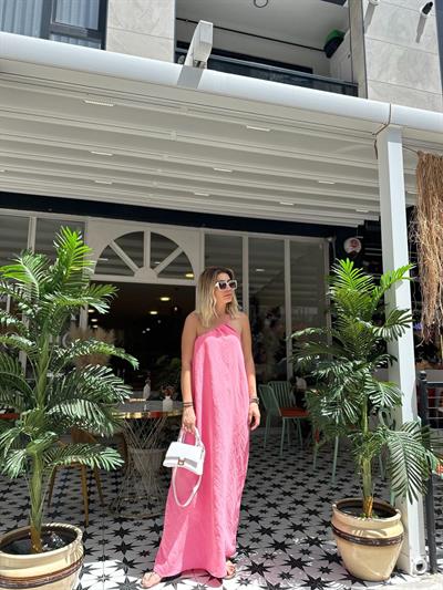 Pembe Tek Kol Elbise