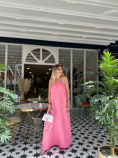 Pembe Tek Kol Elbise