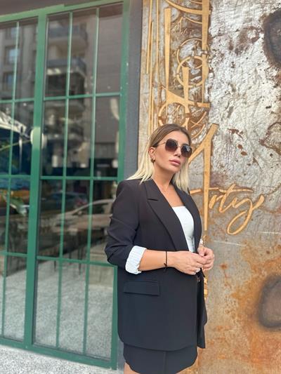 Siyah Şort Etek Takım