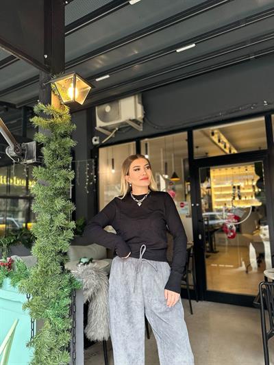 Siyah Uzun Kol Triko