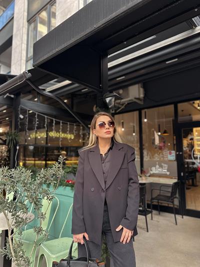 Siyah Vatkalı Blazer Ceket