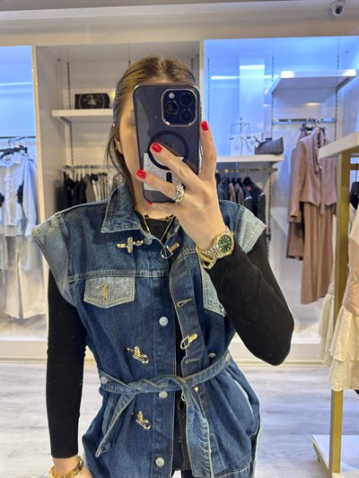 Tasarım Denim Yelek
