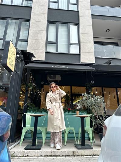 Yılan Desen Astar Detay Trençkot