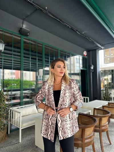 Yılan Desen Blazer Ceket