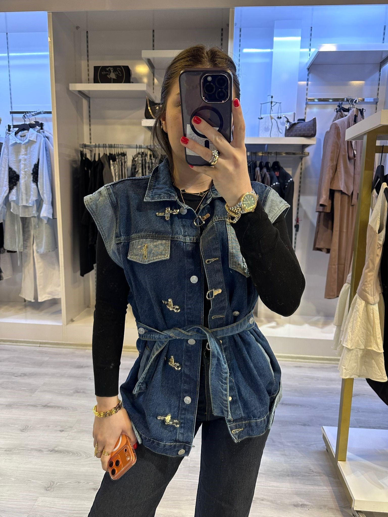 Tasarım Denim Yelek