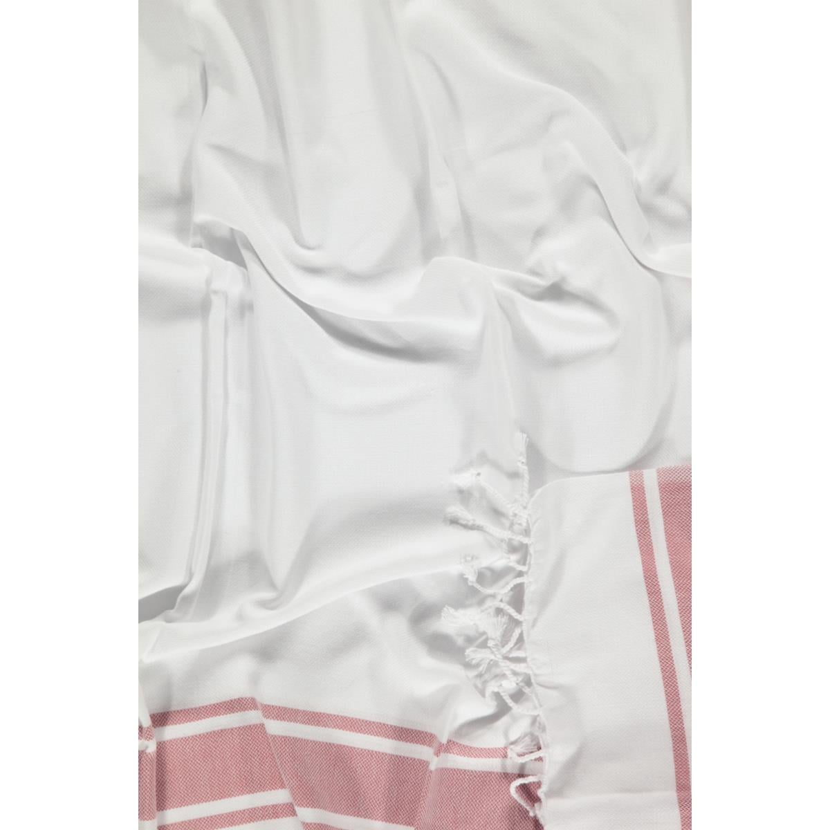 Arya Peshtemal White - Dusty Rose