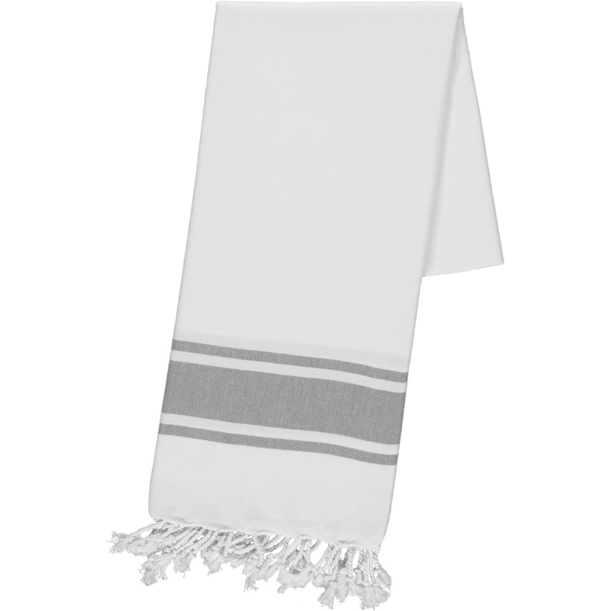 Arya Peshtemal White - Dark Grey