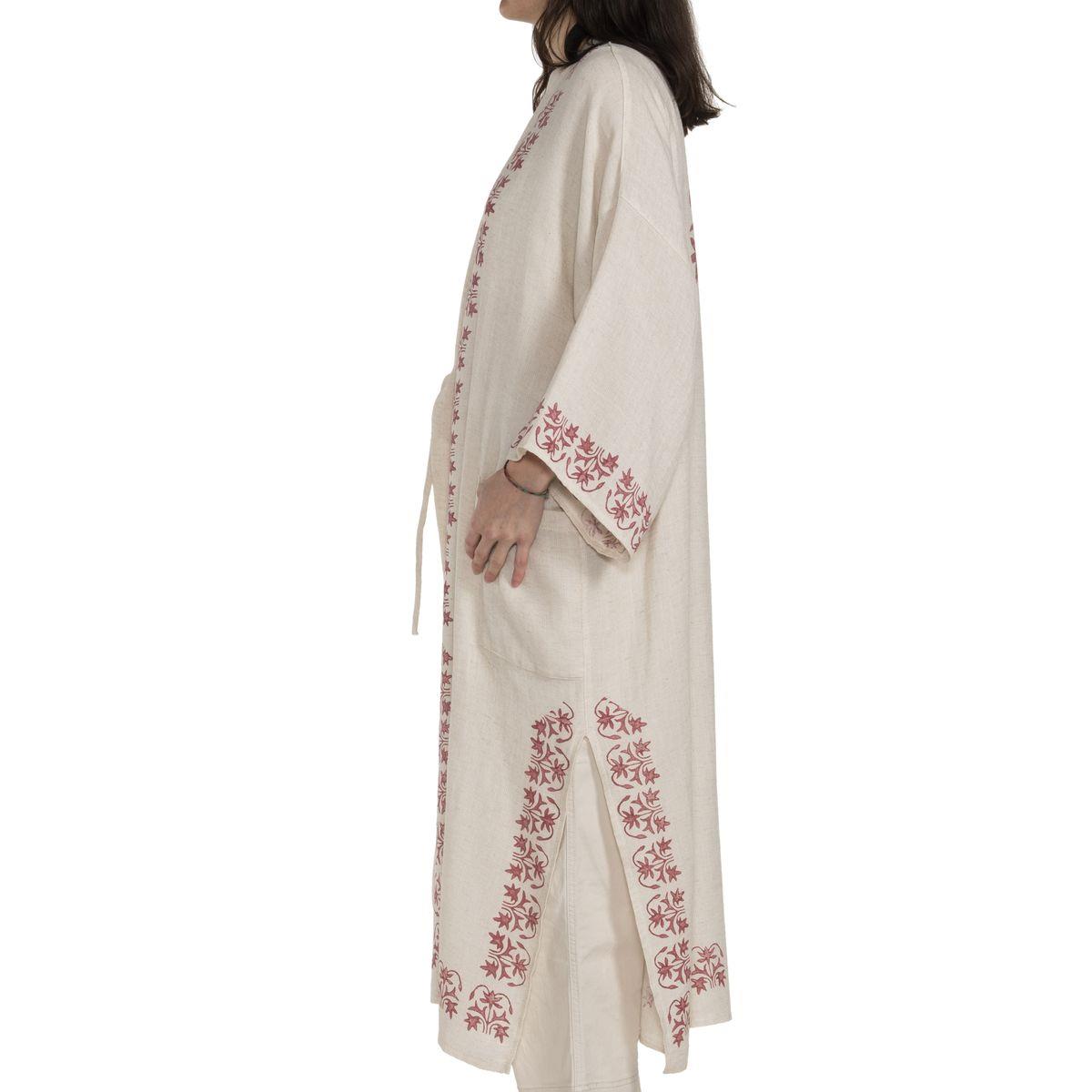 Asena Caftan Natural - Bordeaux