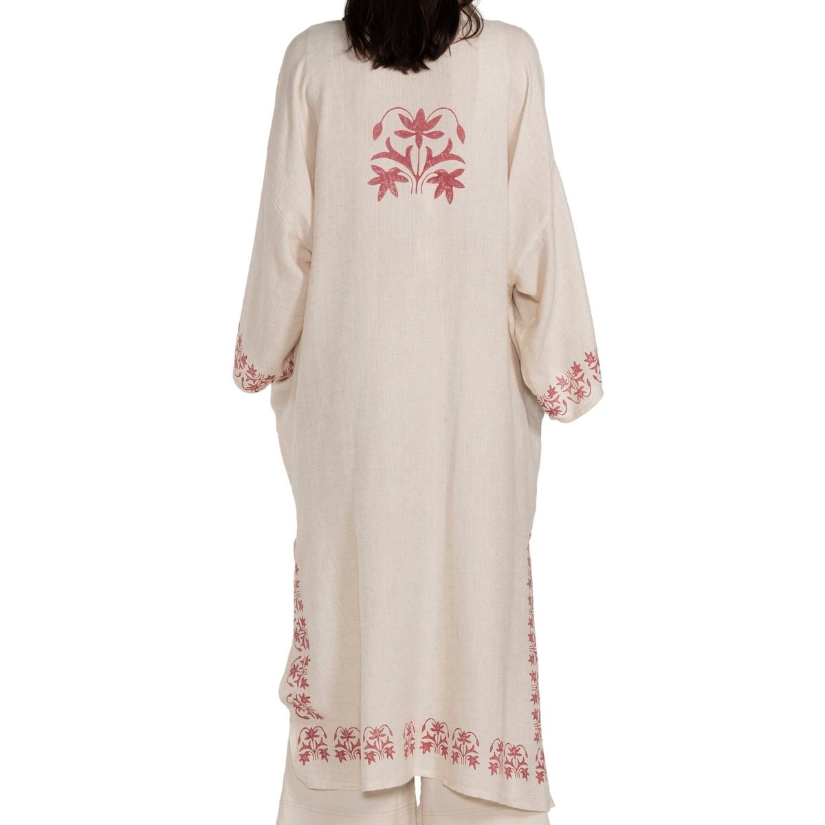 Asena Caftan Natural - Bordeaux