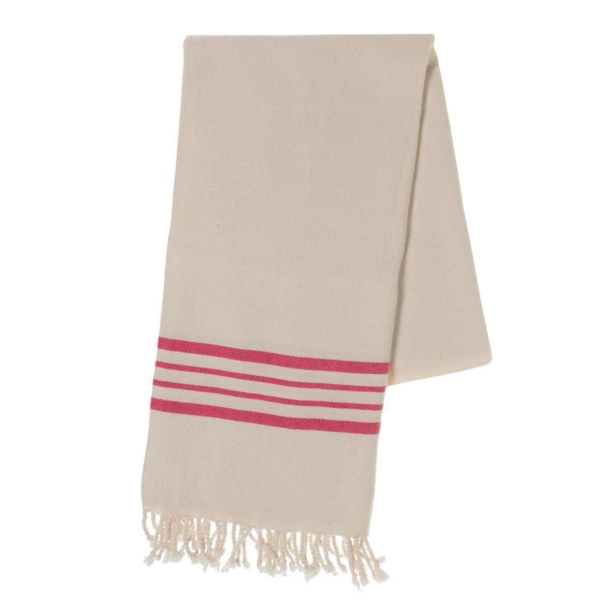Bath & Beach Towel Krem Sultan Peshtemal Natural - Fuchsia