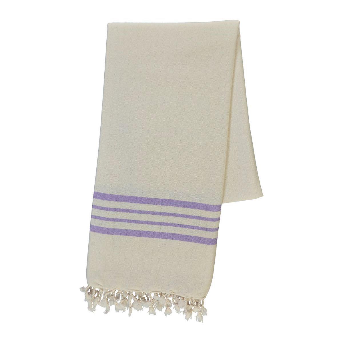 Bath & Beach Towel Krem Sultan Peshtemal Natural - Dark Lilac