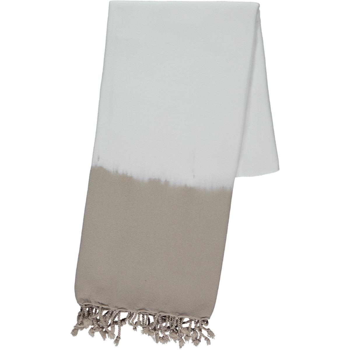 Tie Dye Peshtemal White - Taupe