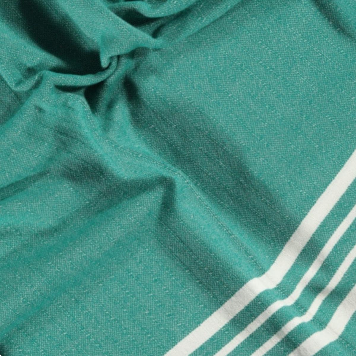 White Sultan Peshtemal Fanfare Green