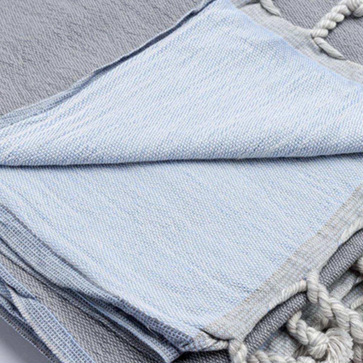 Double Peshtemal Dark Grey - Blue