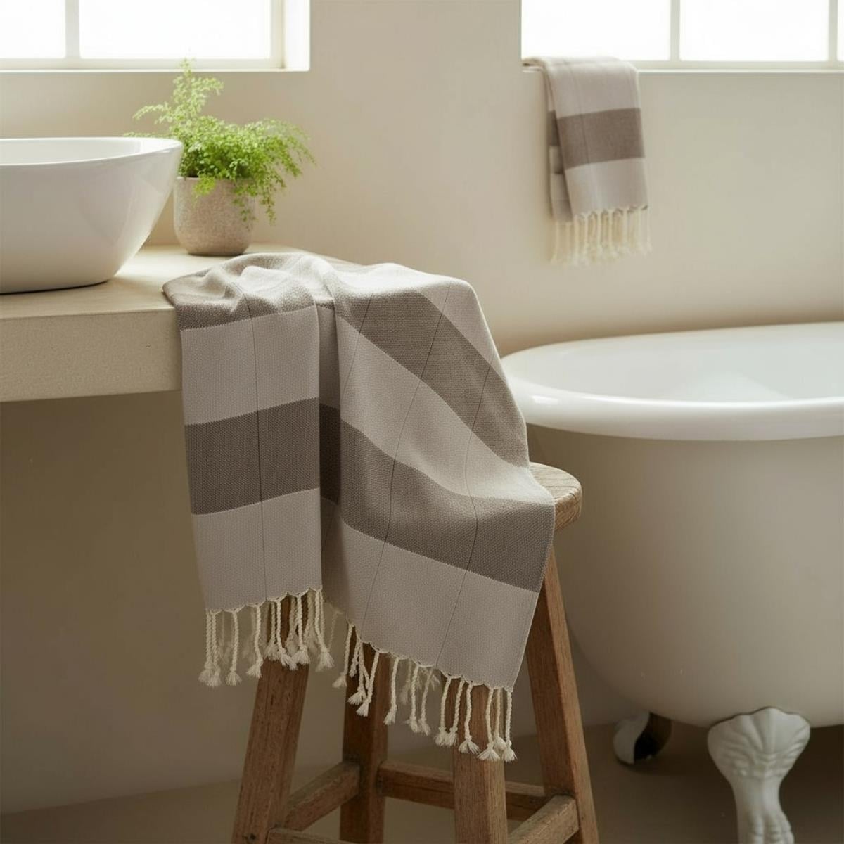 Double Peshtemal Taupe - Khaki