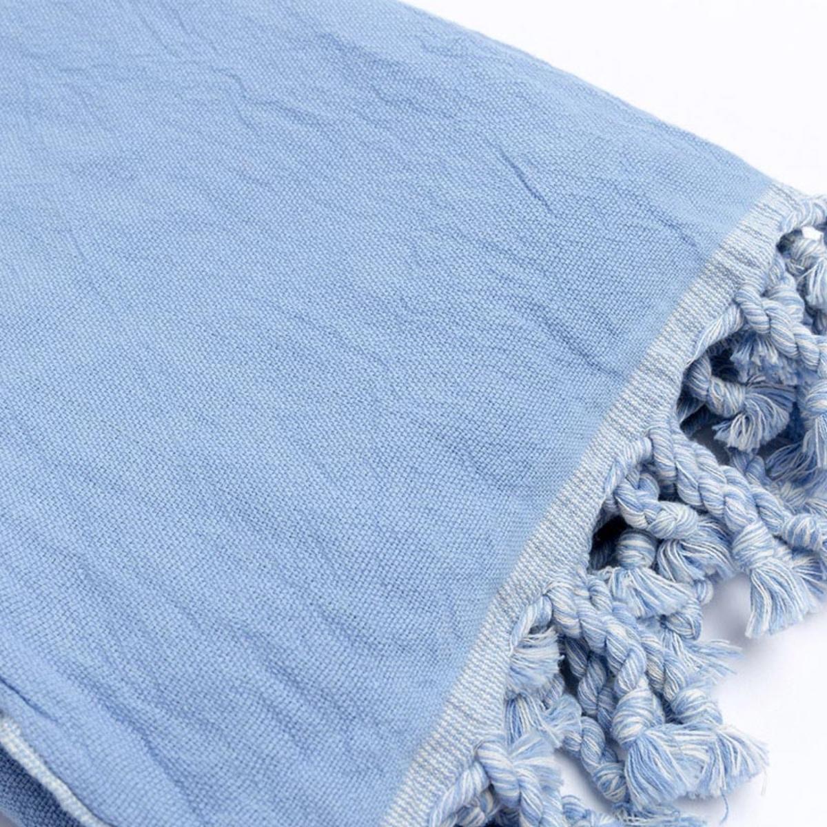 Double Peshtemal Blue - Natural