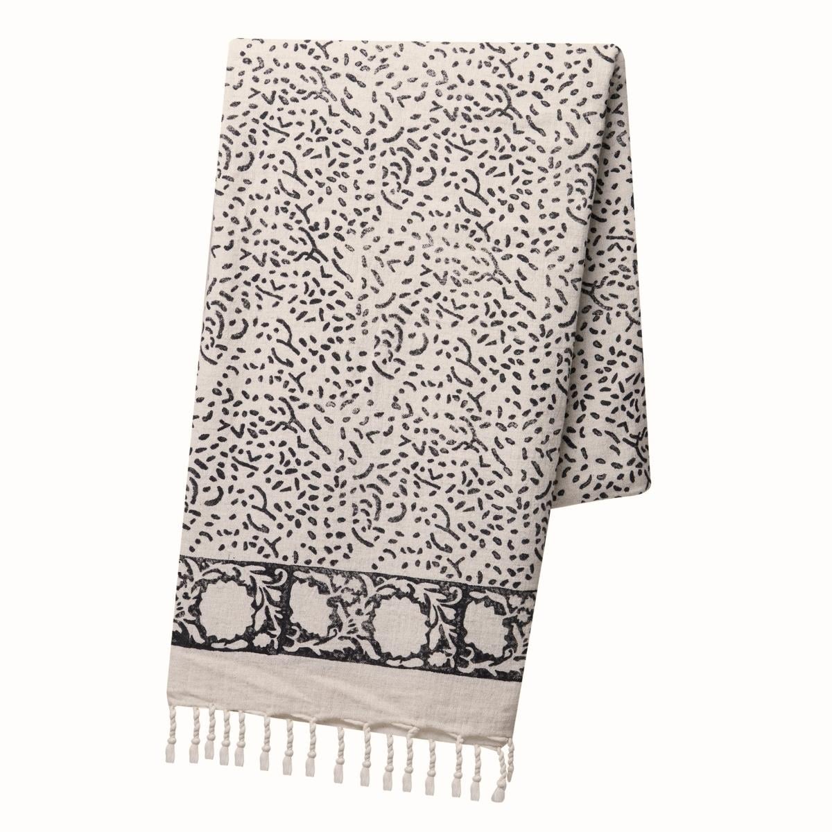 Dudu Throw Natural - Black