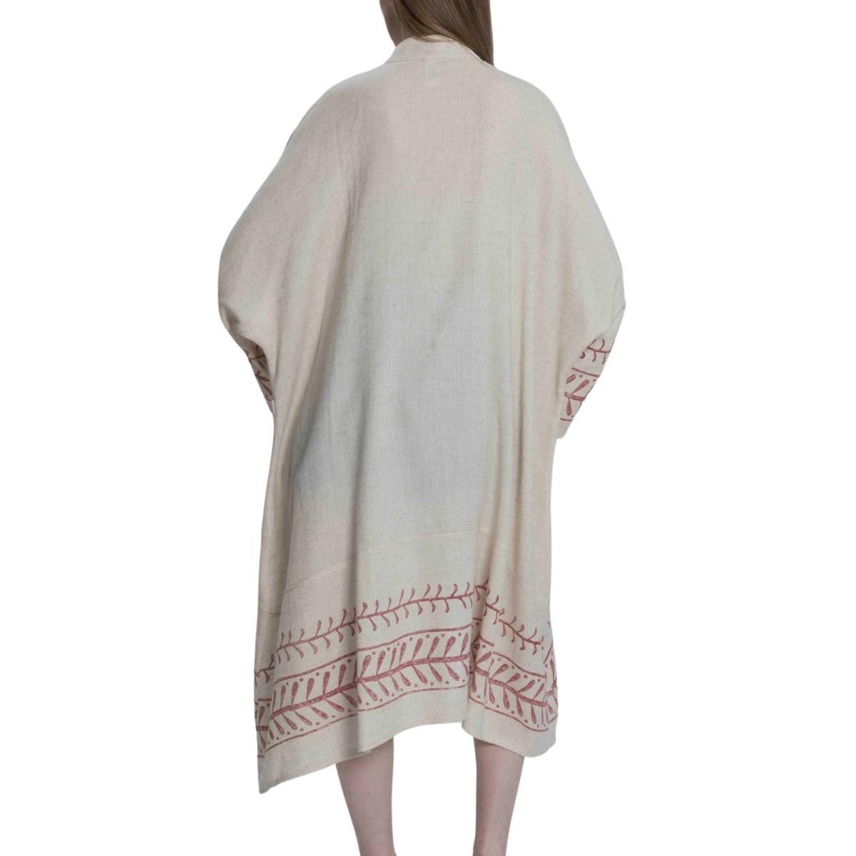Gazel Caftan Natural - Bordeaux