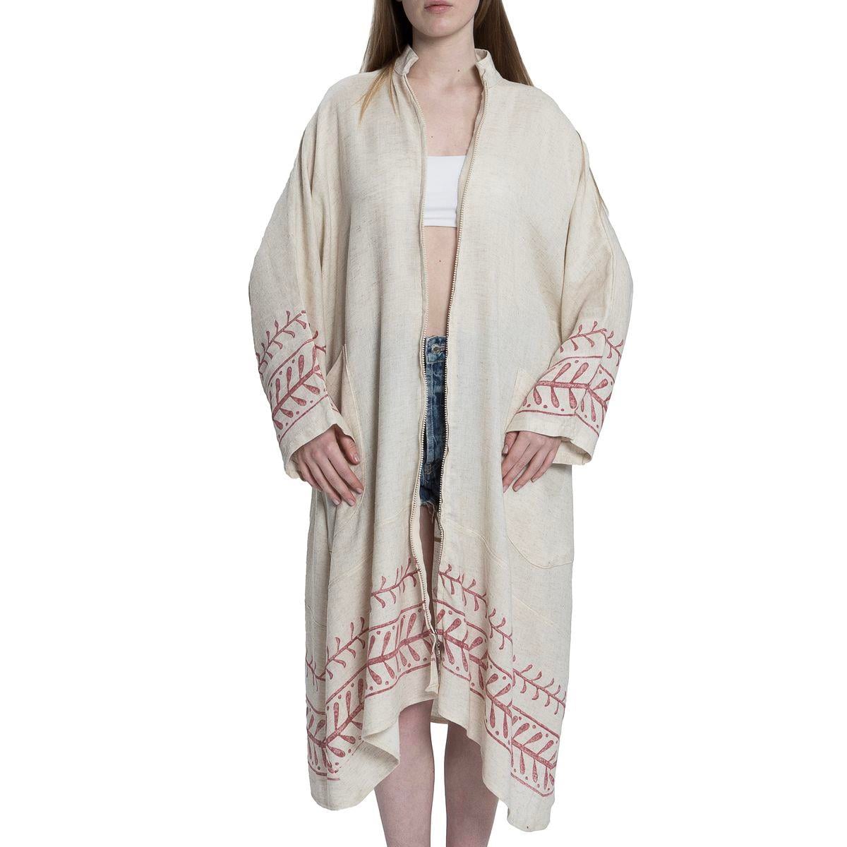Gazel Caftan Natural - Bordeaux
