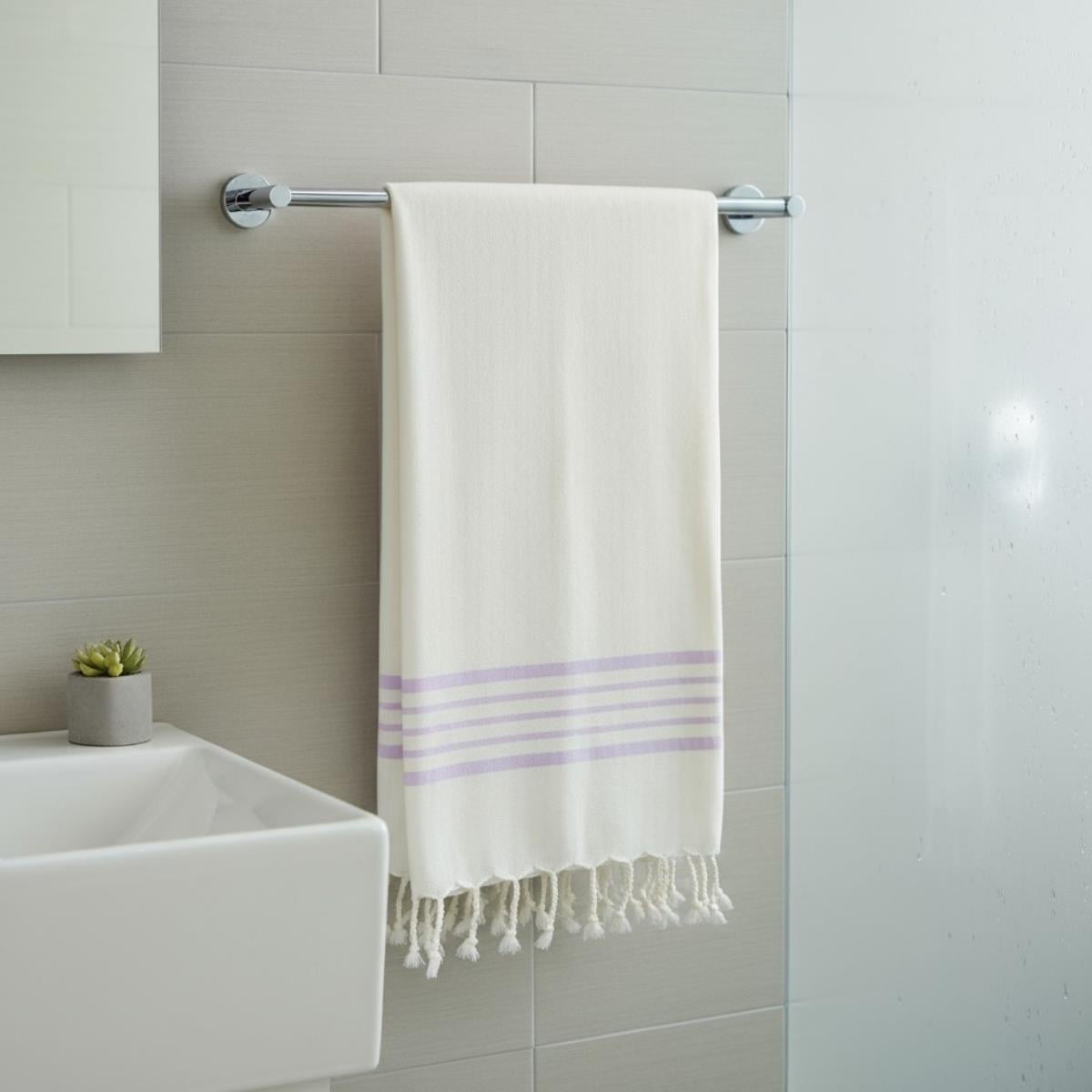Hand Towel Krem Sultan Peshkir Natural - Light Lilac