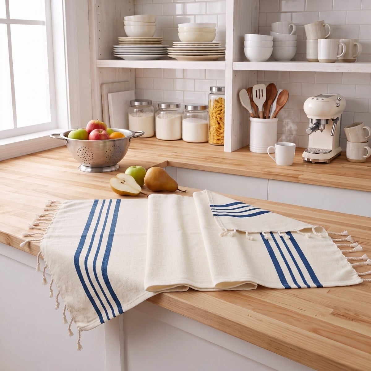 Hand Towel Krem Sultan Peshkir Natural - Navy