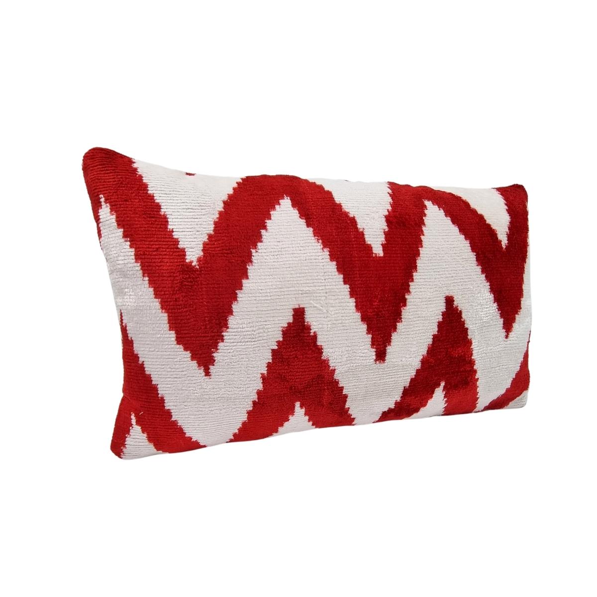 Ikat Ikat Cushion Cover Red Zıgzag